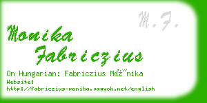 monika fabriczius business card